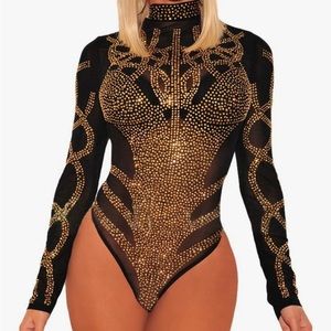Gold and black bodysuit